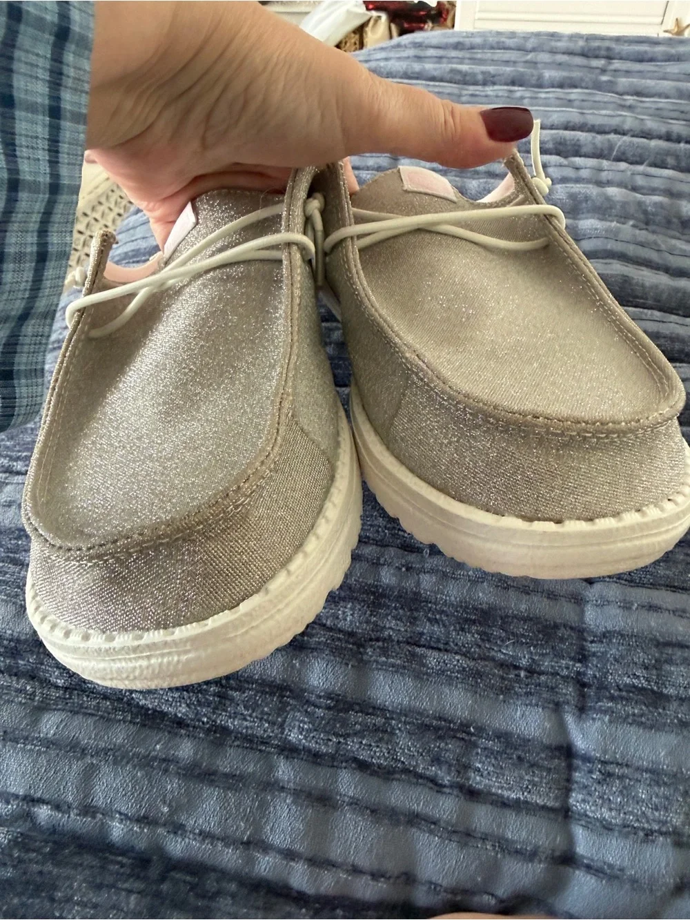 Women’s Sparkly Hey Dude Mules in size 9